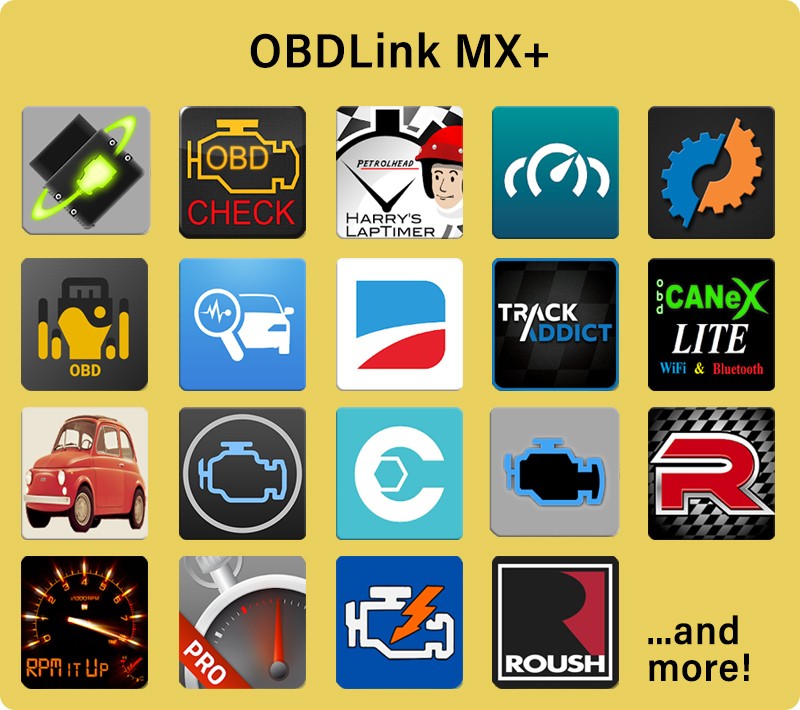 Screenshots comparing the OBDLink app interface, known for its customizable dashboards and advanced features, against the BlueDriver app interface, highlighting differences in user interface and functionality.