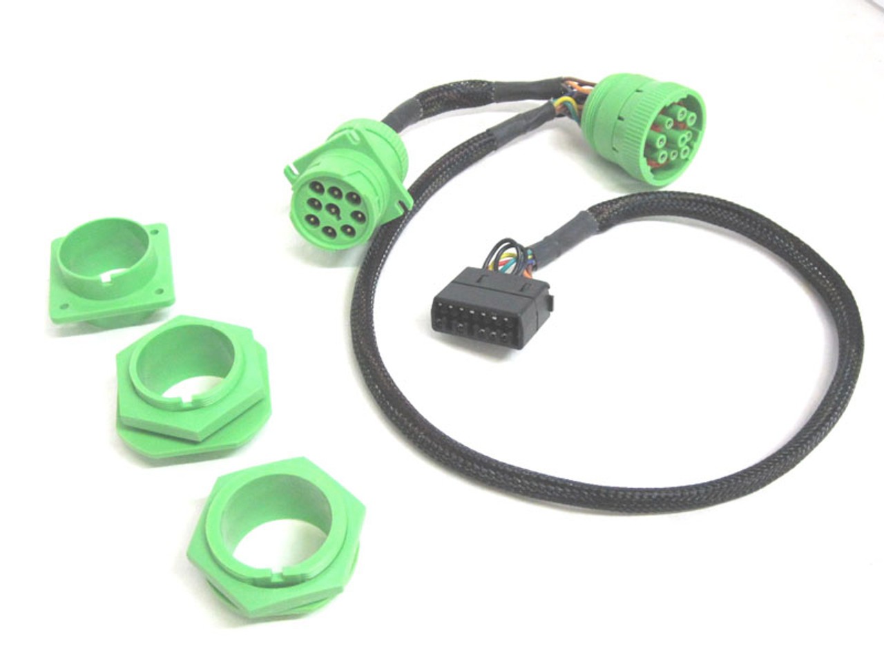 Green 9 Pin J1939 to OBD2 Y Splitter for Truck ELD and Accessory Installation