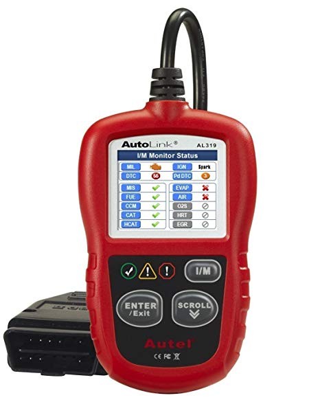 Autel AutoLink AL319 OBD2 Scanner in hand