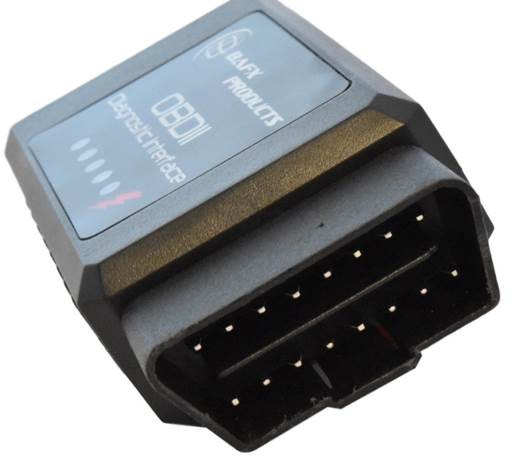 BAFX Products Bluetooth OBDII Reader plugged into OBD2 port