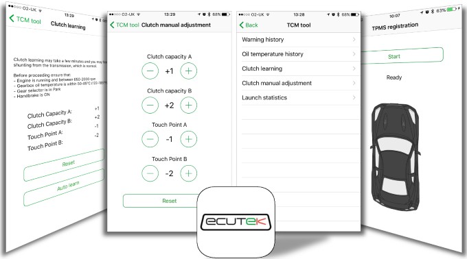 Special tools menu on a phone screen for GT-R specific functions