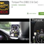 Torque Pro dashboard showing real-time car data