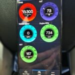 BlueDriver OBDII Scan Tool displaying live vehicle data on a smartphone