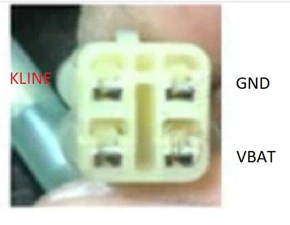 Face view of OBD2 socket on the bike for Versys 650 DIY OBD2 connection