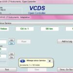 VAG-COM interface showing adaptation channels